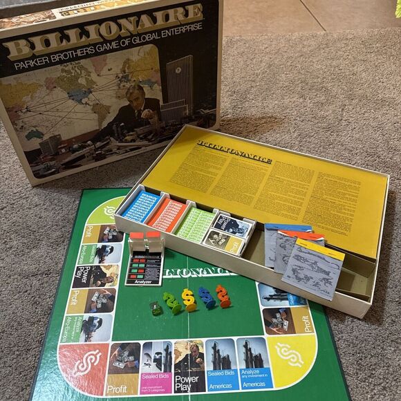 COMPLETE 1973‎ Billionaire Parker Brothers Game of Global Enterprise Vintage - Picture 1 of 7